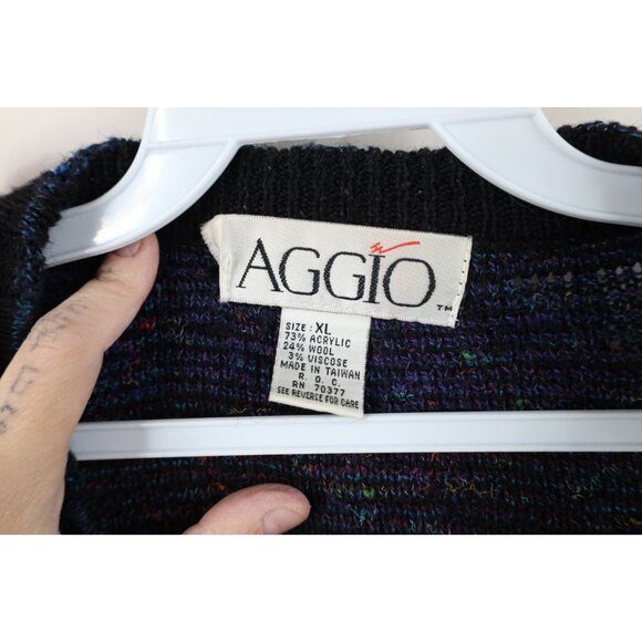 Vintage 90s Coogi Style Mens XL Ed Bassmaster Rainbow Wool Blend Knit Sweater - Picture 4 of 9